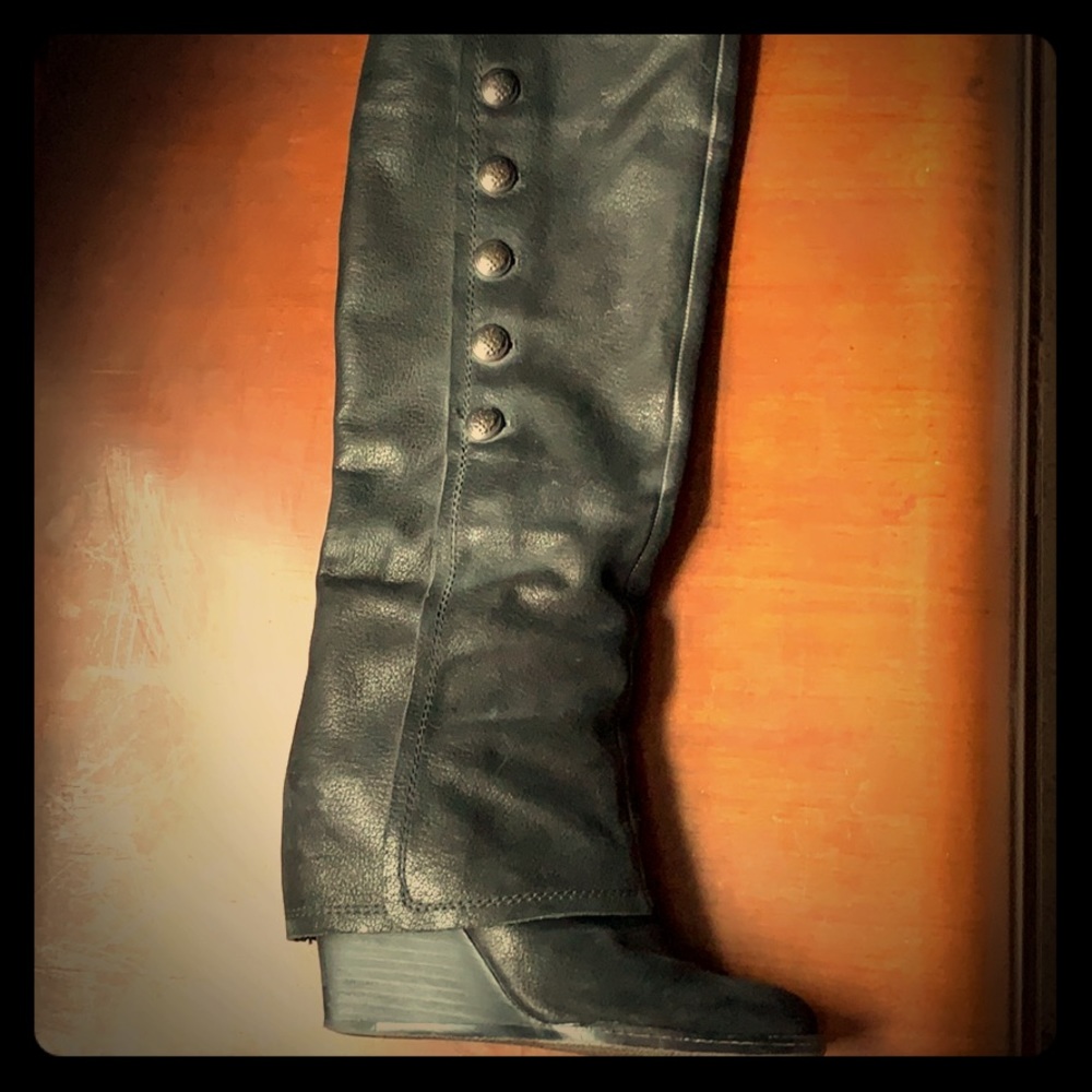 Black leather boots